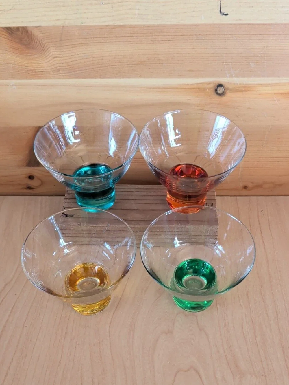4 Sagaform Club Martini Colorful Glasses.